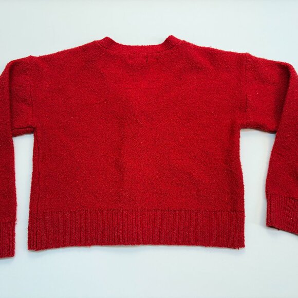 Art Class Sparkly Red Bouclé Cardigan Sweater Girls M (7/8) - Picture 3 of 5